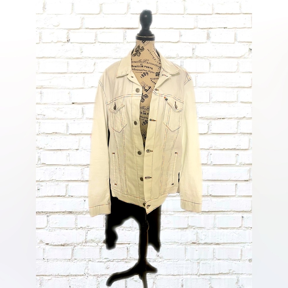 Levi’s pride white denim jacket
